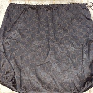 Vintage Gucci Brown Logo Drawsting Duster Bag